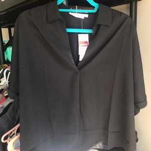 Black short sleeve blouse